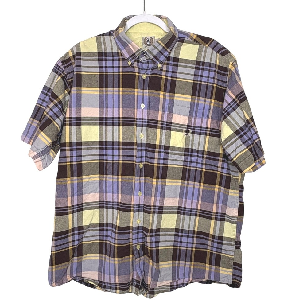Retro 90s Cinch Western L Button Down Madras Plaid Cowboy Core Summer Ivy Preppy